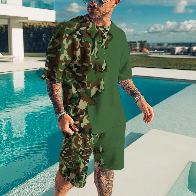 Digital Printing Men's T-shirt Sports Suit