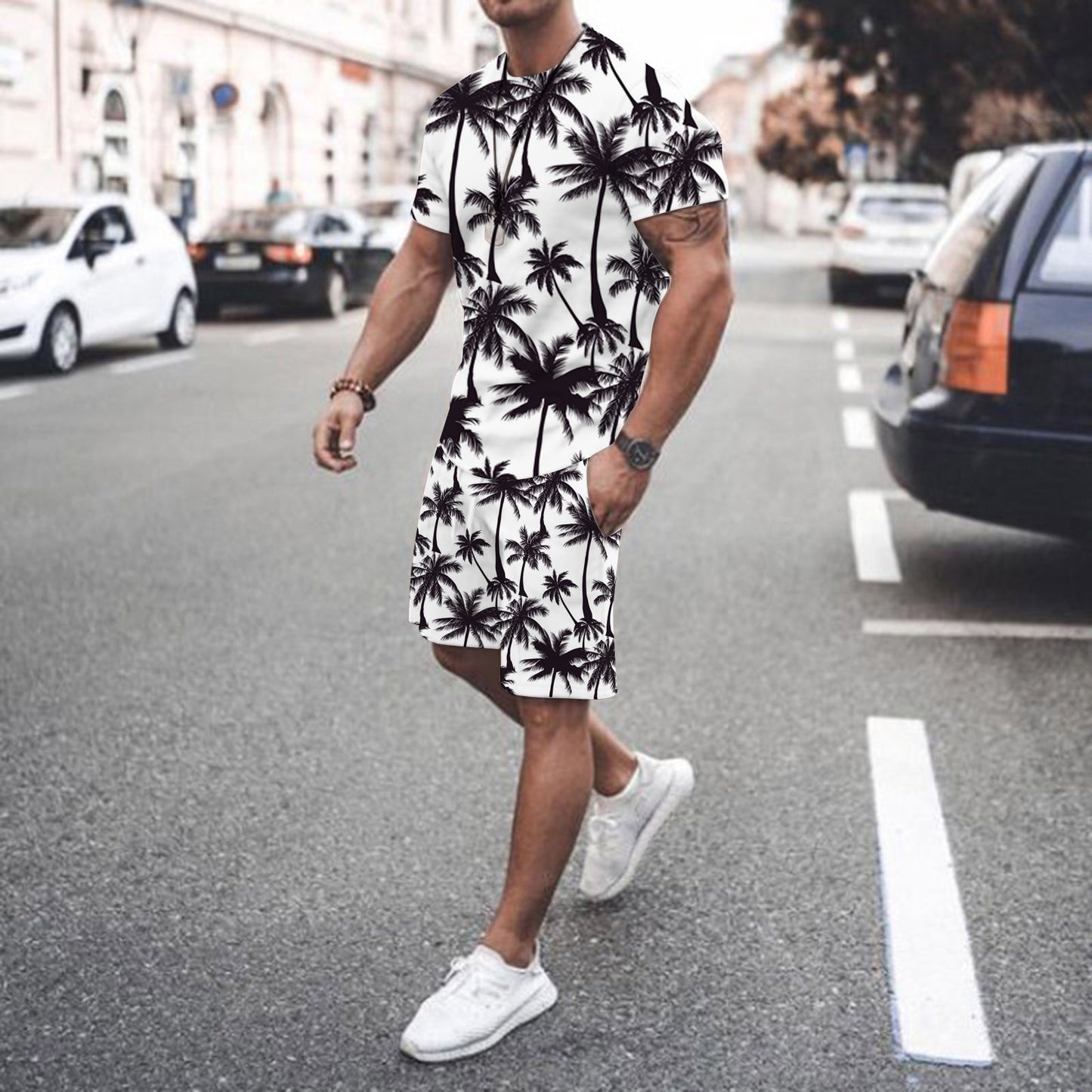 Digital Printing Men's T-shirt Sports Suit