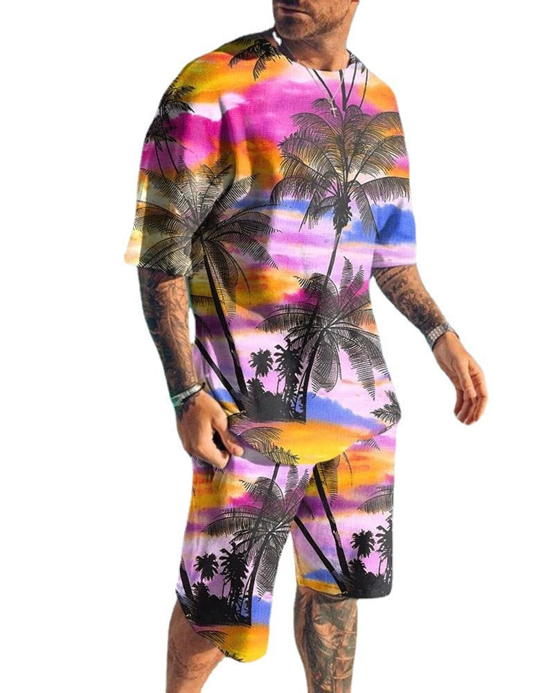Digital Printing Men's T-shirt Sports Suit