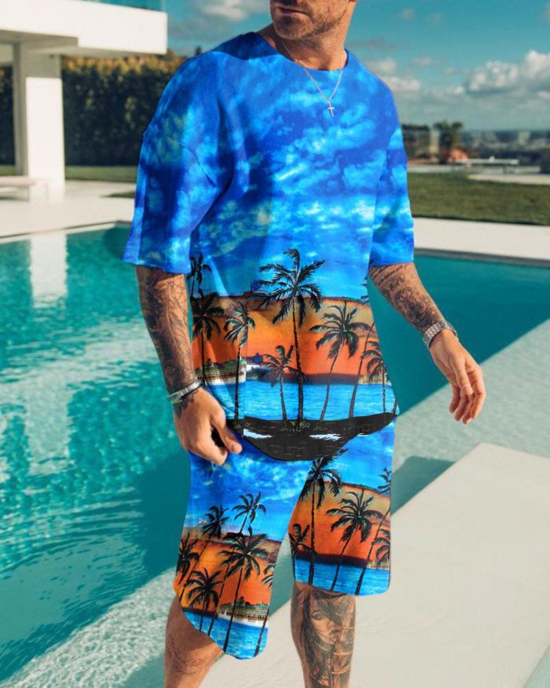 Digital Printing Men's T-shirt Sports Suit