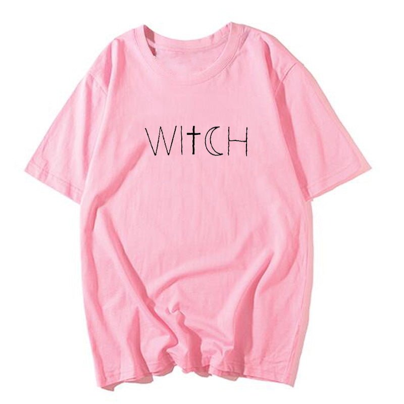 witch print casual T-shirt