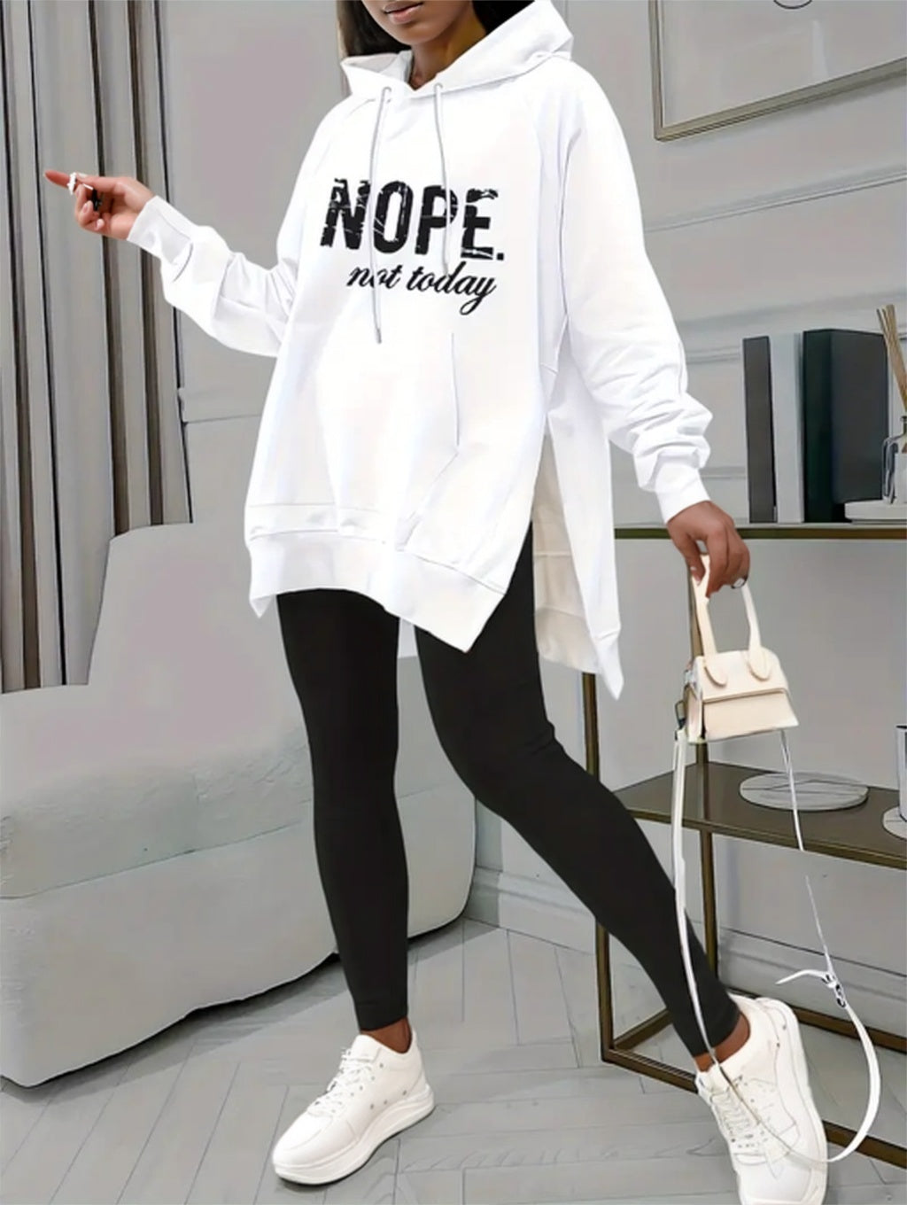 A Solid-color Long-sleeved And Long-pants Suit For Ladies