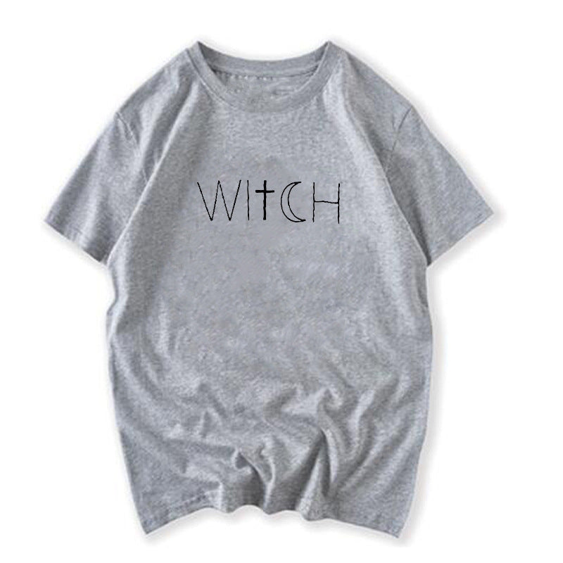 witch print casual T-shirt