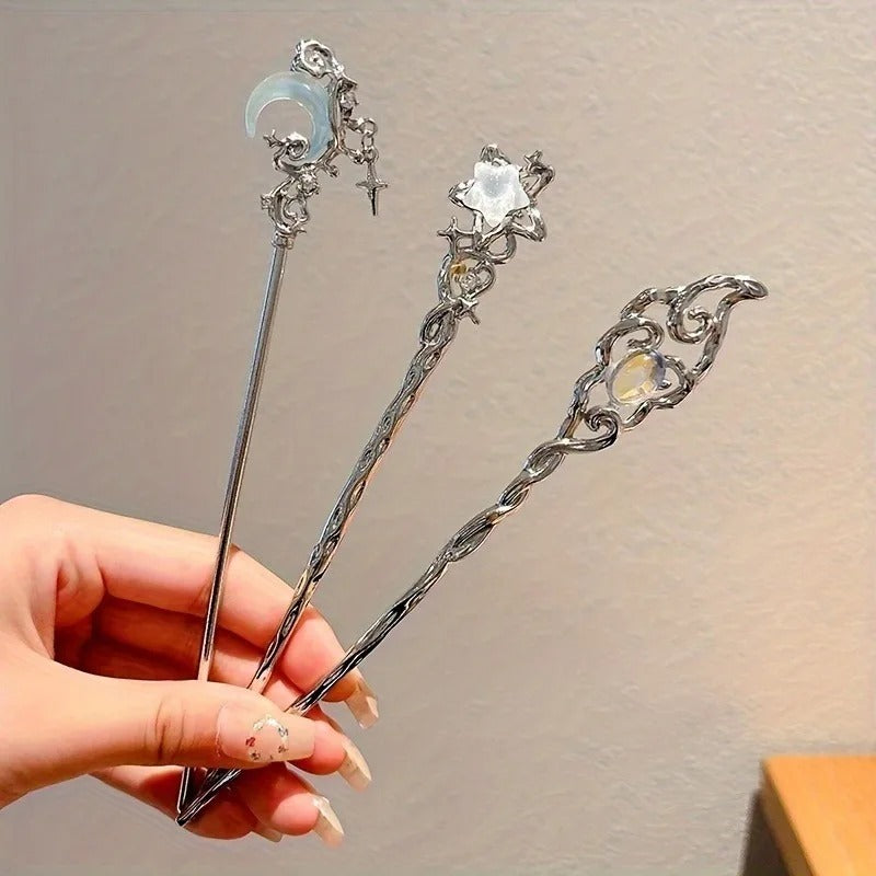 High-grade Starry Sky Moonstone Tassel Hairpin