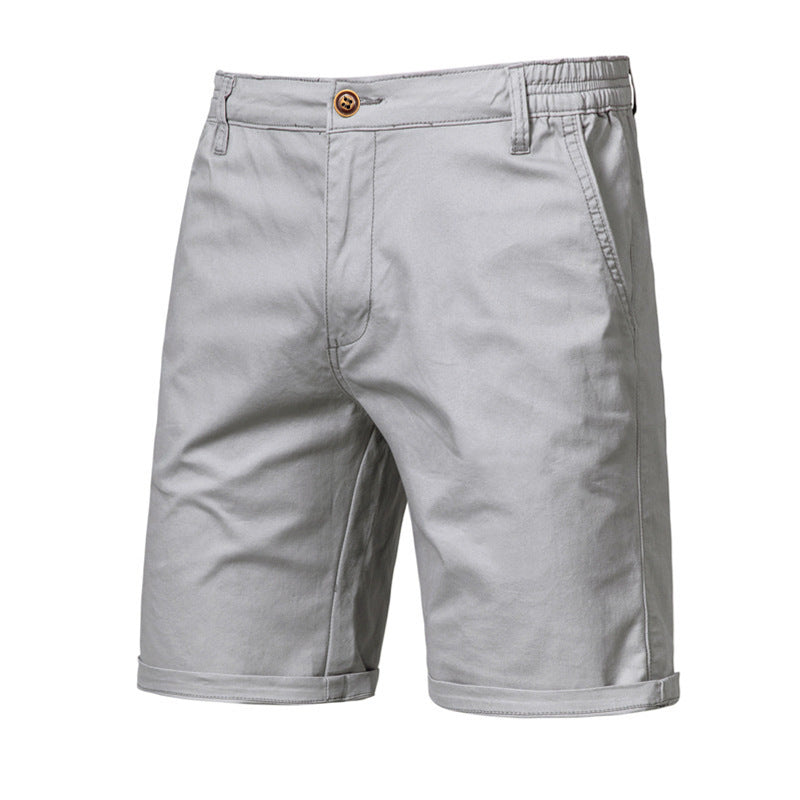 Straight Slim Cropped Pants Plus Size Solid Color Men's Clothing