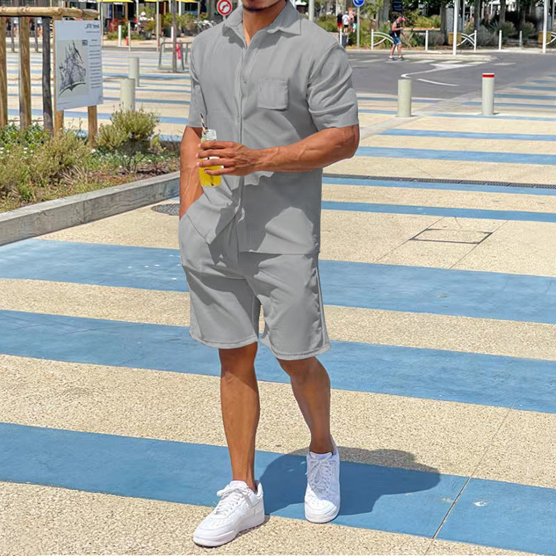 Men's Fashion Casual Short-sleeved Shorts Suit