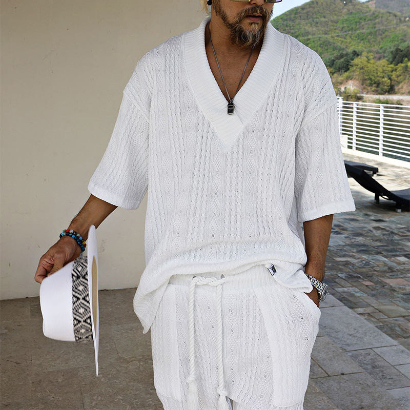 Casual Suit Men's Summer Loose Short Sleeve Tops And Shorts