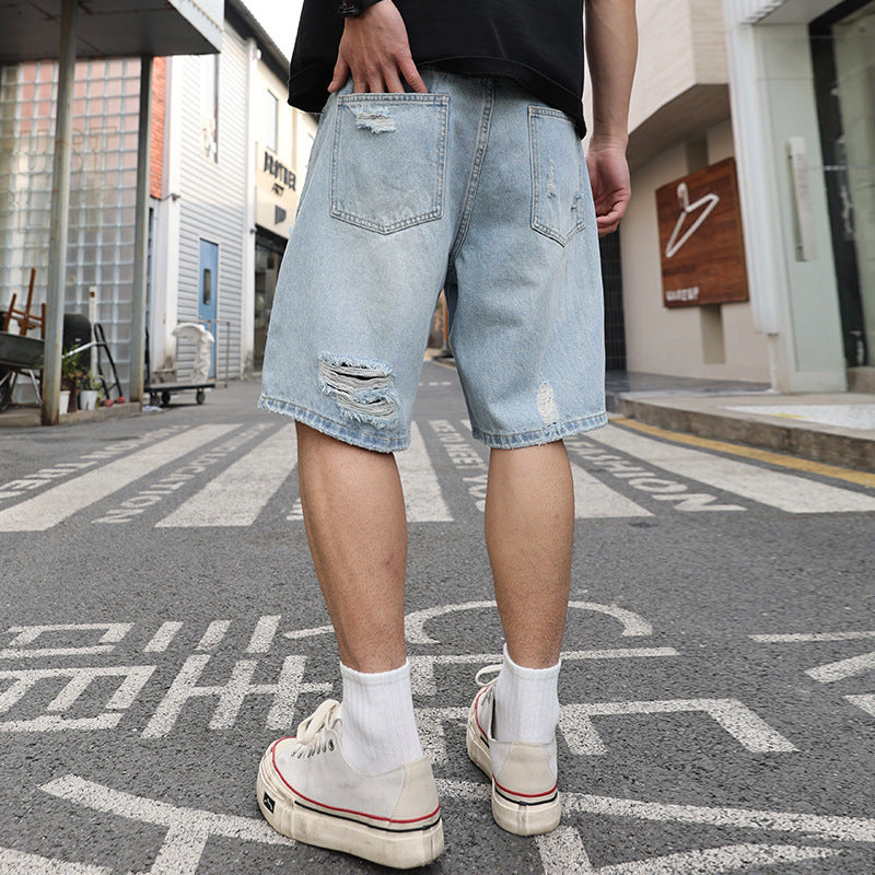 Ripped Denim Shorts Loose Casual Distressed