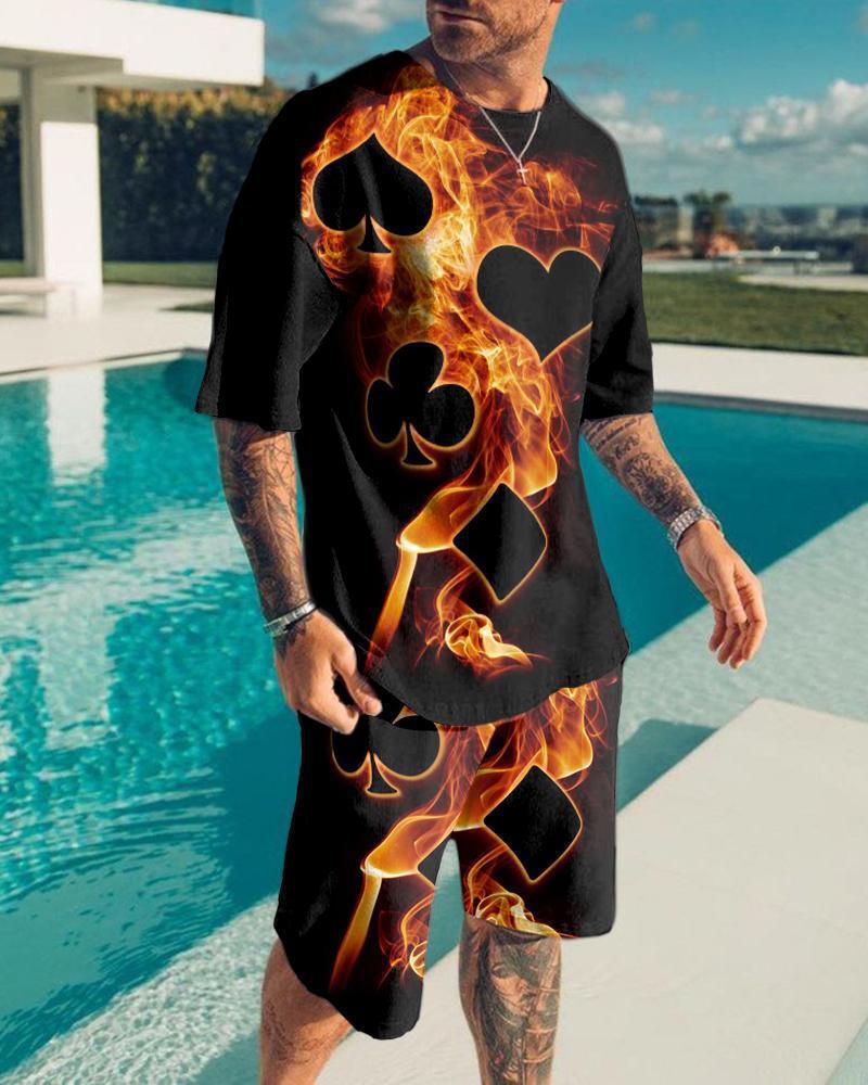 Digital Printing Men's T-shirt Sports Suit