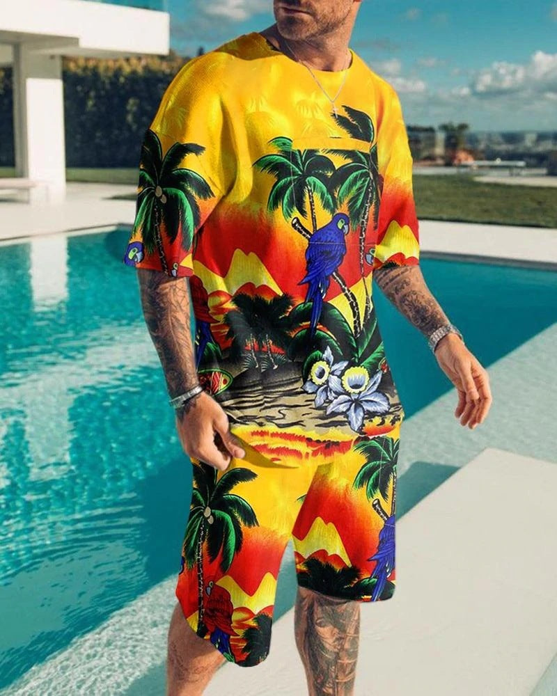Digital Printing Men's T-shirt Sports Suit