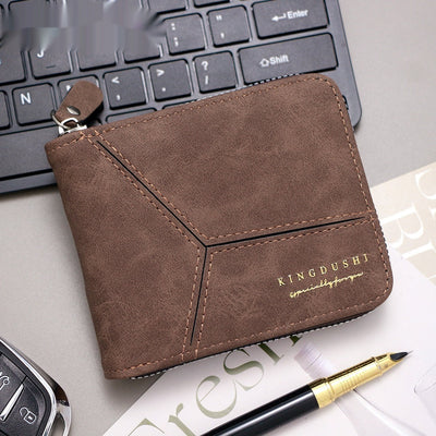 Matte Stitching Men's Short Wallet Multiple Card Slots itouch exclusive botique