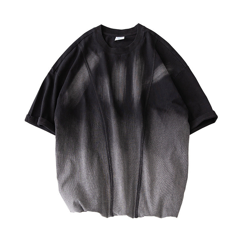 Dark water washing process short sleeve