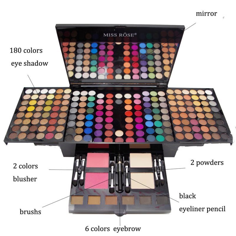 180 Colors Eyes Shadow Blush Set Personalized Piano-shaped Makeup Palette Box iTouch Exclusive Boutique