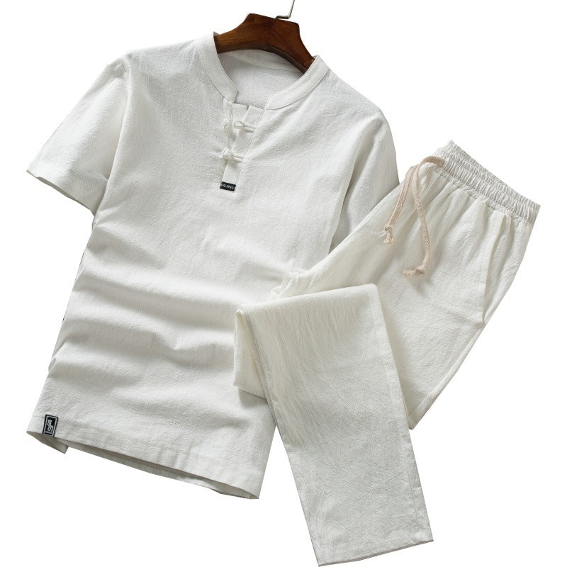 T-shirt Casual Trousers Two-piece Suit For Men