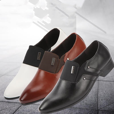 Mens Fashion Casual Pointed Toe Leather Shoes itouch exclusive botique