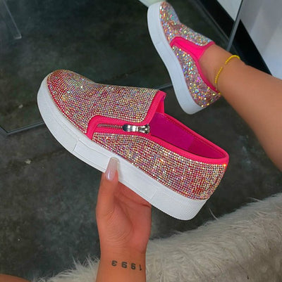 Large Size Rhinestone Flat Casual Single Shoes One Pedal Lazy Shoes itouch exclusive botique
