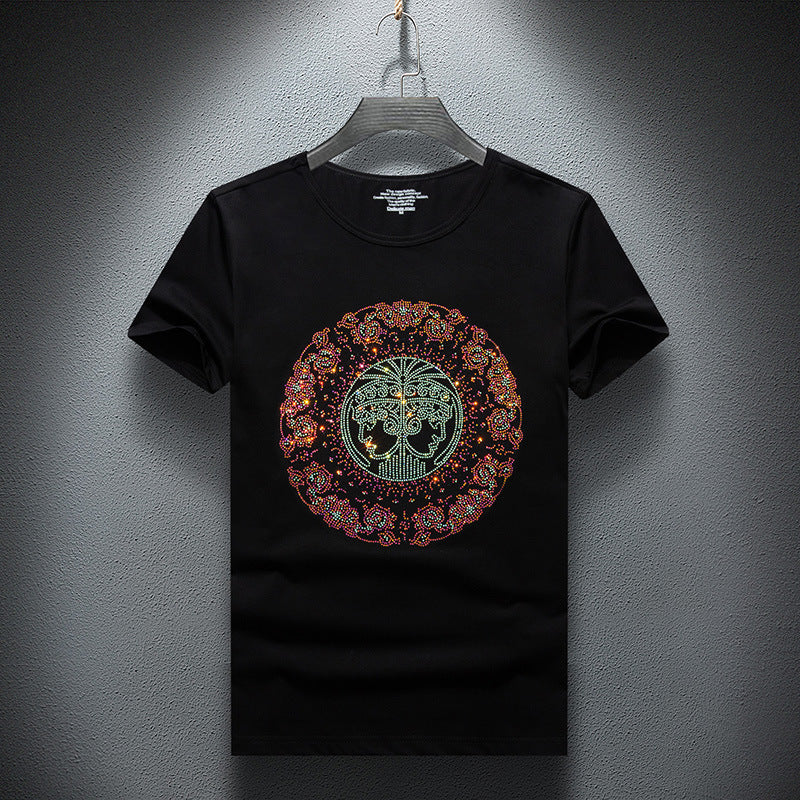 Men's hot drill short sleeve T-shirt