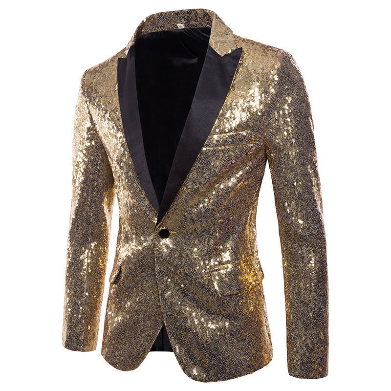 Men's Banquet Stage Costume Bar Sequin Suit Jacket iTouch Exclusive Boutique