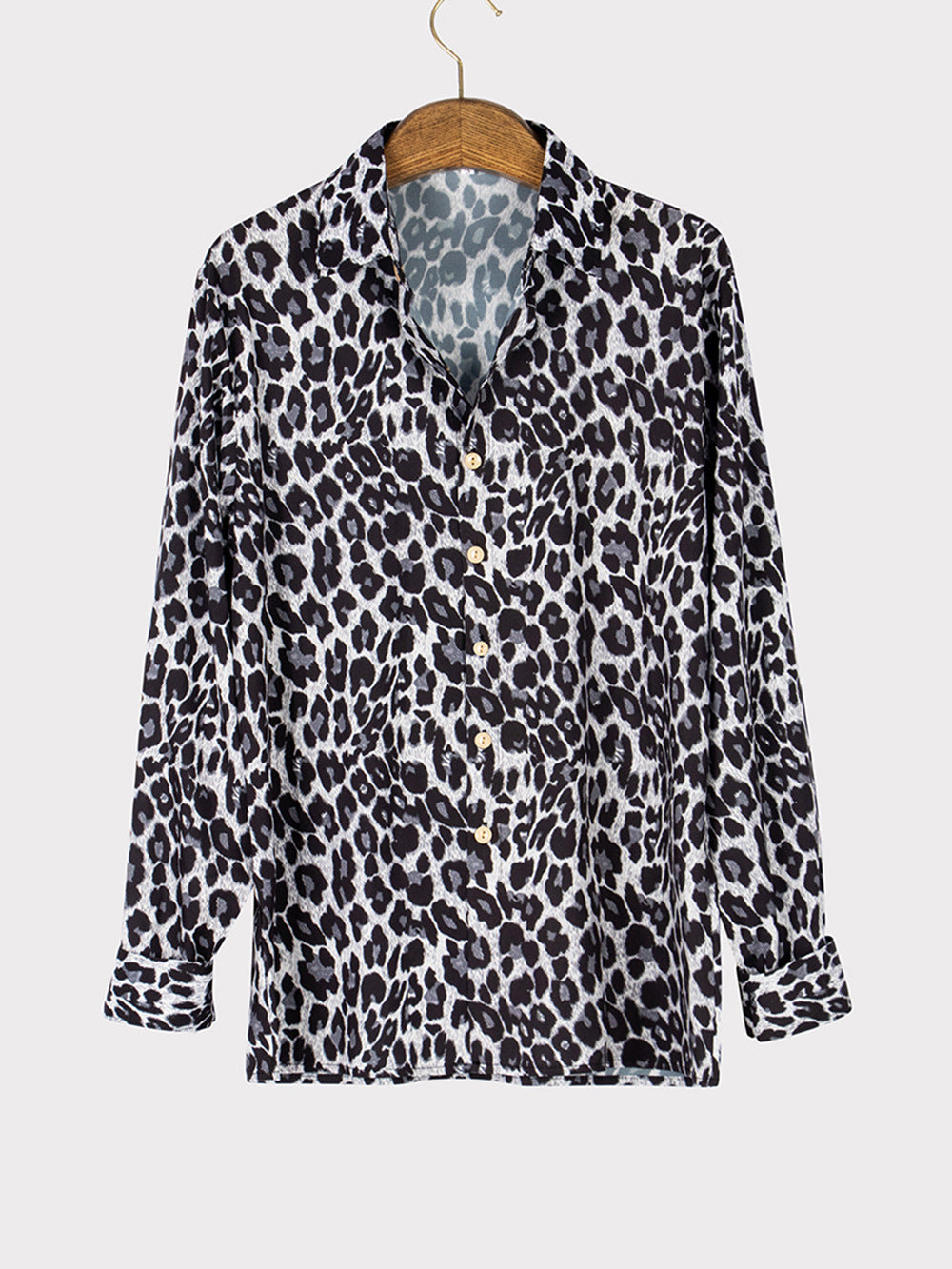 Men's Shirt Leopard Print Long Sleeve Shirt