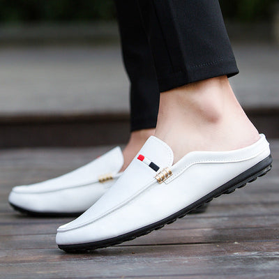 Youth Casual Loafers Shoes Boat White Lazy Shoes Mens Light Half-Soled itouch exclusive botique