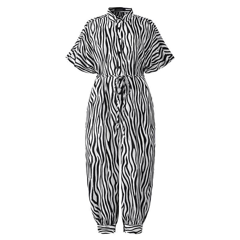 Retro women's short-sleeved button casual pants iTouch Exclusive Boutique