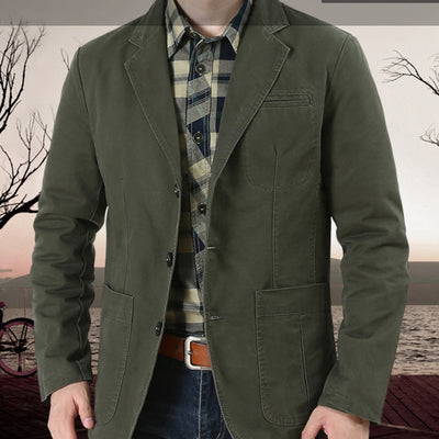 Loose Plus Size Suit Pure Cotton Washed Single-breasted Casual Jacket itouch exclusive botique