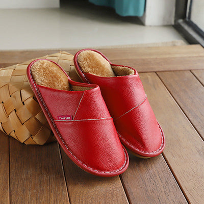 Winter Home Warm Non-slip Leather Slippers itouch exclusive botique