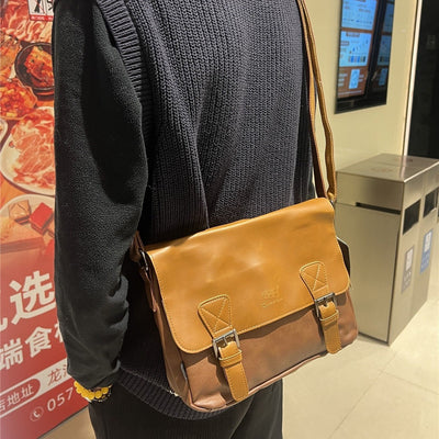Retro Men's Japanese And Korean Casual Simple Shoulder Fashion Messenger Bag itouch exclusive botique