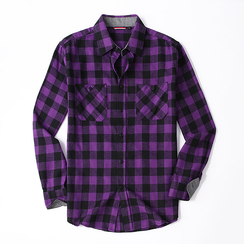 Men's Plaid Flannel Brushed Thermal Shirt