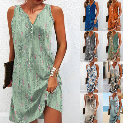 Fashion Personality Lady's Flower Printing Dress itouch exclusive botique