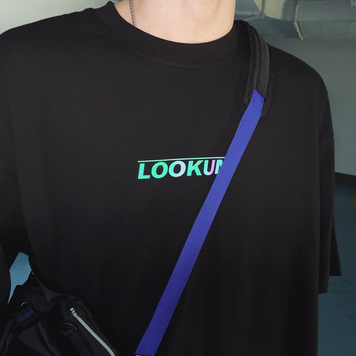 Laser colorful reflective short-sleeved T-shirt