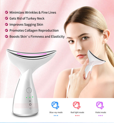 EMS Microcurrent Neck Face Beauty Device With 3 Colors LED Photon Therapy Skin Tighten Reduce Double Chin Face Lifting Devices iTouch Exclusive Boutique