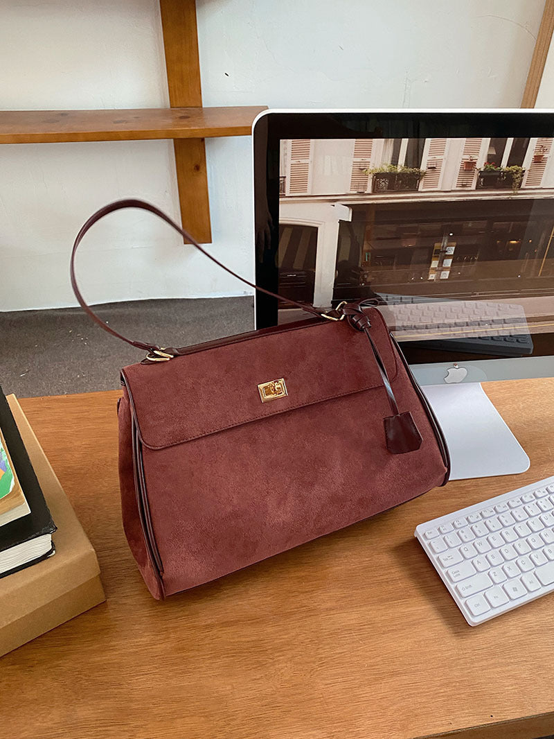 Commuter's All-matching Shoulder Messenger Bag Suede Portable