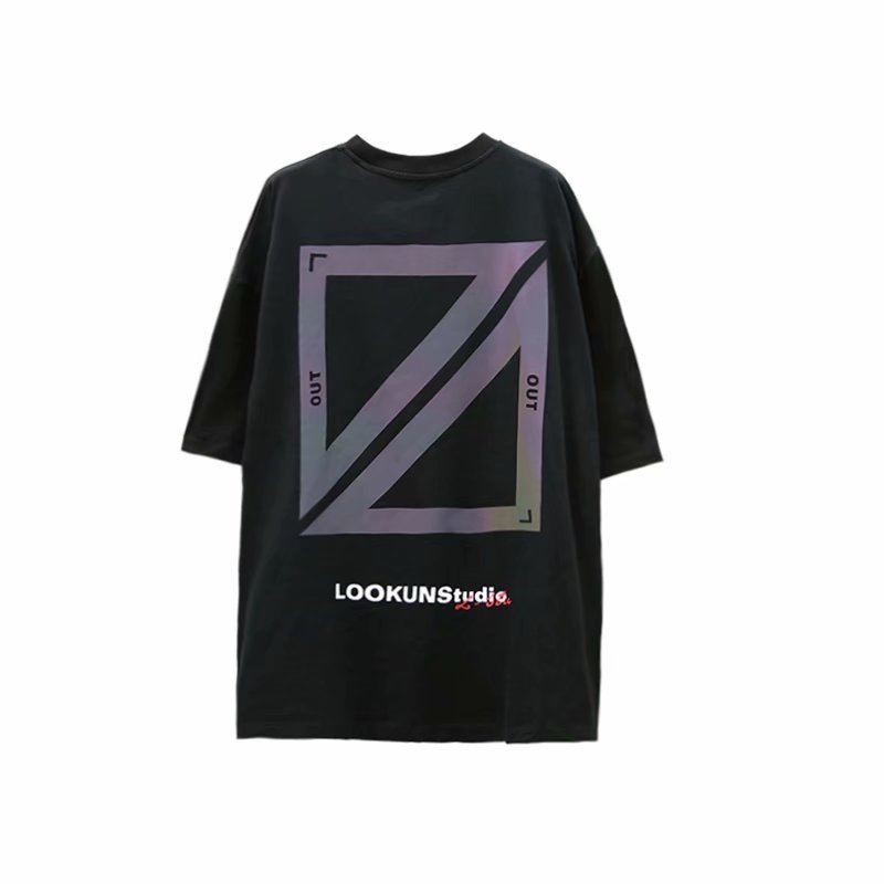 Laser colorful reflective short-sleeved T-shirt