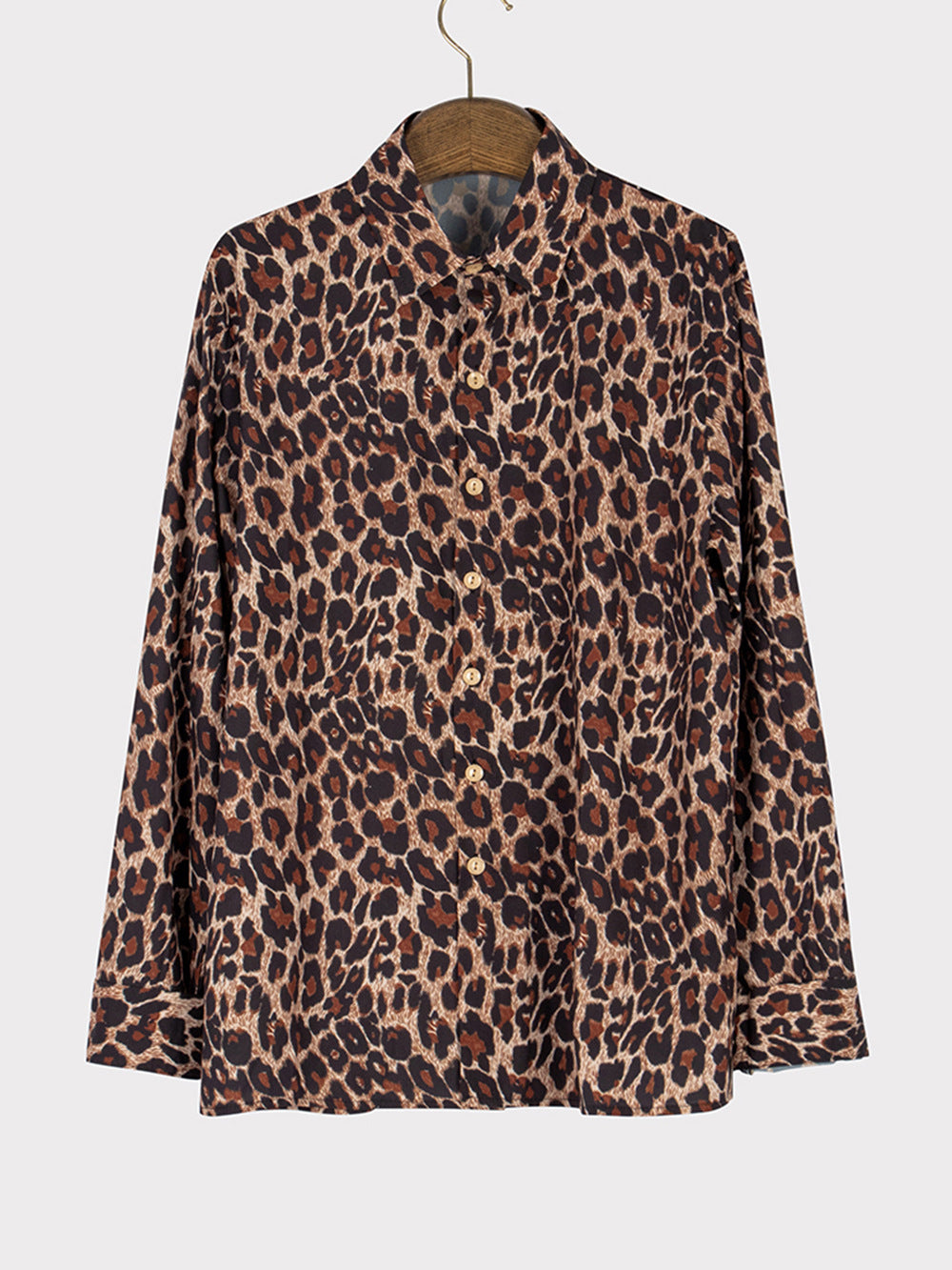 Men's Shirt Leopard Print Long Sleeve Shirt