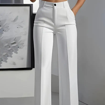Women's White Minimalist Pants Made Of Polyester itouch exclusive botique