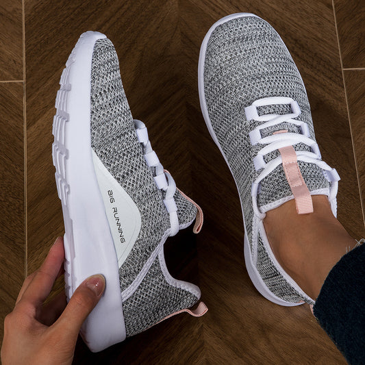 Spring New Women's Flying Woven Breathable Sports Fitness Light Casual Shoes