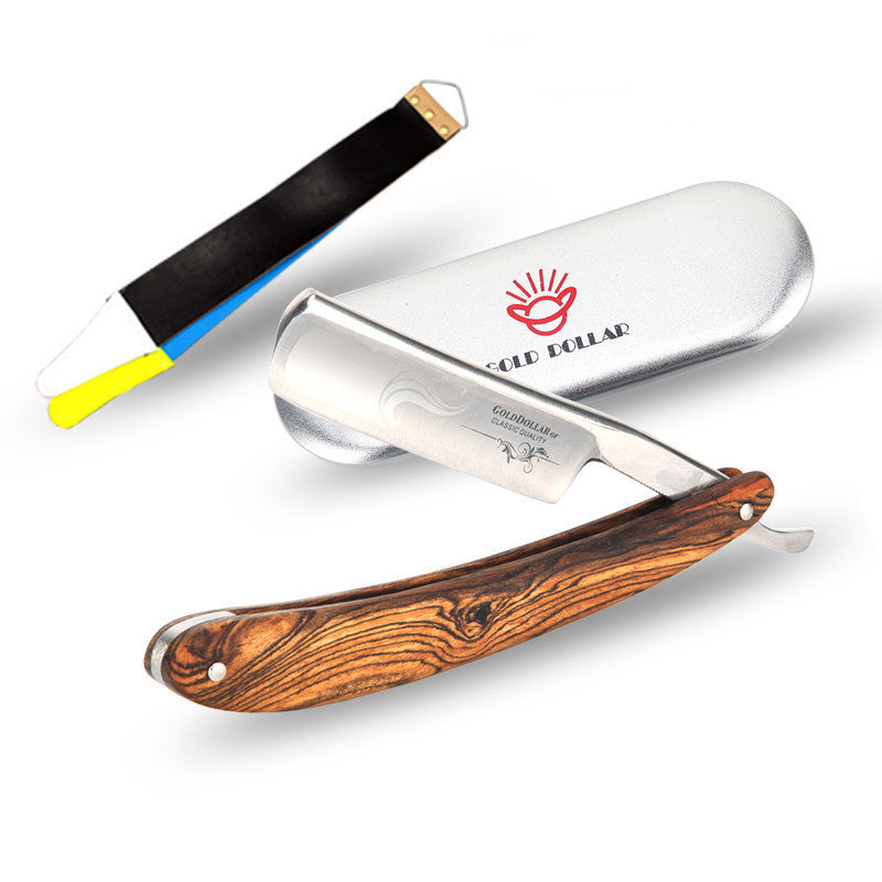 Vintage Shaving Razor With Wooden Handle