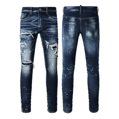 High Street Ripped Print Jeans For Men iTouch Exclusive Boutique