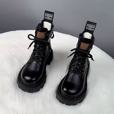 Fur Integrated Thick Bottom Female Winter Fleece-lined Cotton Boots itouch exclusive botique