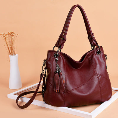 Fashion Stitching PU Tassel Portable Shoulder Crossbody Commuter Women's Bag itouch exclusive botique