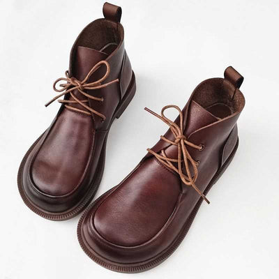 Big Toe Ankle Boots Pure Leather High-top Women's Shoes itouch exclusive botique