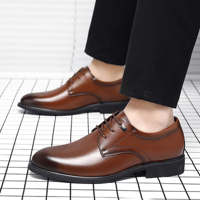 Business Formal Wear Breathable Hollow Men's Cowhide Height Increasing Shoes iTouch Exclusive Boutique