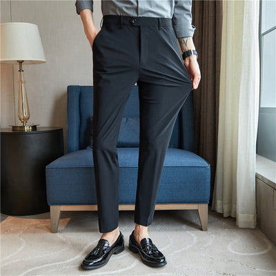 Men's Business Casual Pants Made Of Nylon Fabric Ice Silk Stretch Fine Grain iTouch Exclusive Boutique