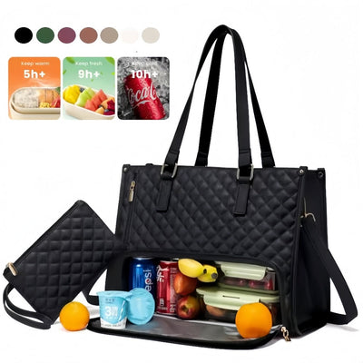 Convenient Commute New Lunch Bag Women's Insulated Lunch Box Women's Leak-proof Large Purse Diagonal Computer Storage itouch exclusive botique