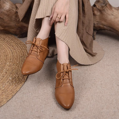 Comfortable Soft Leather Versatile Flat Booties itouch exclusive botique