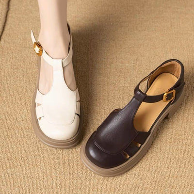 All-match Retro Small Chunky Heel Platform Ankle-strap High Heels itouch exclusive botique