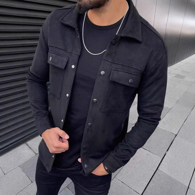 Solid Color Men's Coat Suede Fabric Jacket Coat itouch exclusive botique