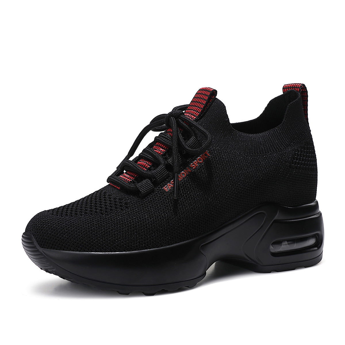 Fly-knit Sneakers Summer Height Increasing Insole Women's Mesh Casual Shoes