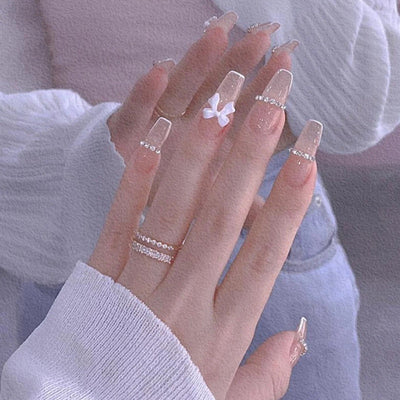 Wearing Nail Patches Bow Chains Diamond Nail Patches itouch exclusive botique